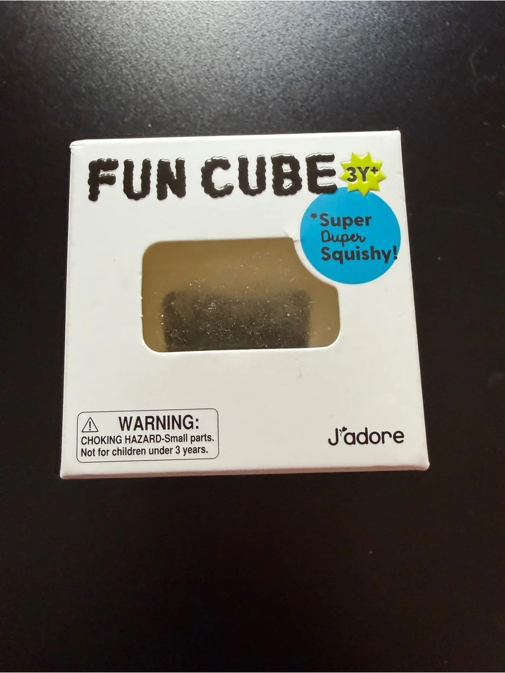 New J'Adore Fun Cube Squishy Square Clear Squeeze Fidget Toy 3+ Tactile Squish